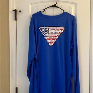 Men’s Colombia PFG Blue Long Sleeve Shirt XL